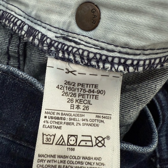 GAP True Skinny High Rise Jeans Womens 26 /2 Petite Dark Wash Stretch Denim - Picture 9 of 9